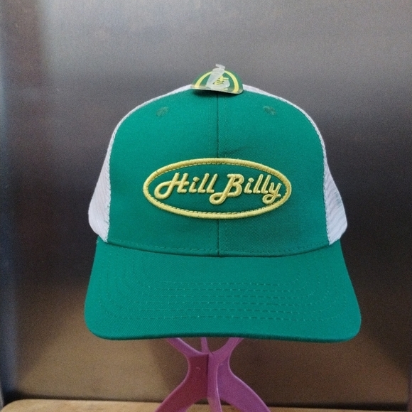 Other - Hill Billy Trucker Hat Green & White Mesh Snapback Cap Retro Country Style NWT